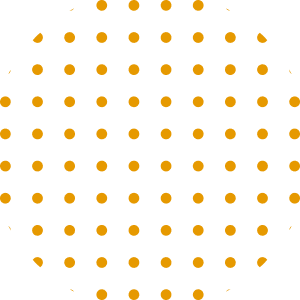 Orange polka dots arranged in a circular pattern evoke the vibrant energy of Florida's stormy skies against a black background, reminiscent of the pinpoint precision found in lightning rod installations designed for optimal lightning protection.